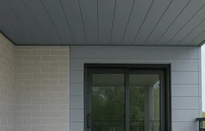 balcony with grey color acp false ceiling